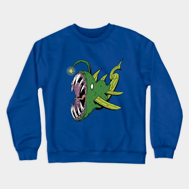 Monster Fish Crewneck Sweatshirt by Black Snow Comics